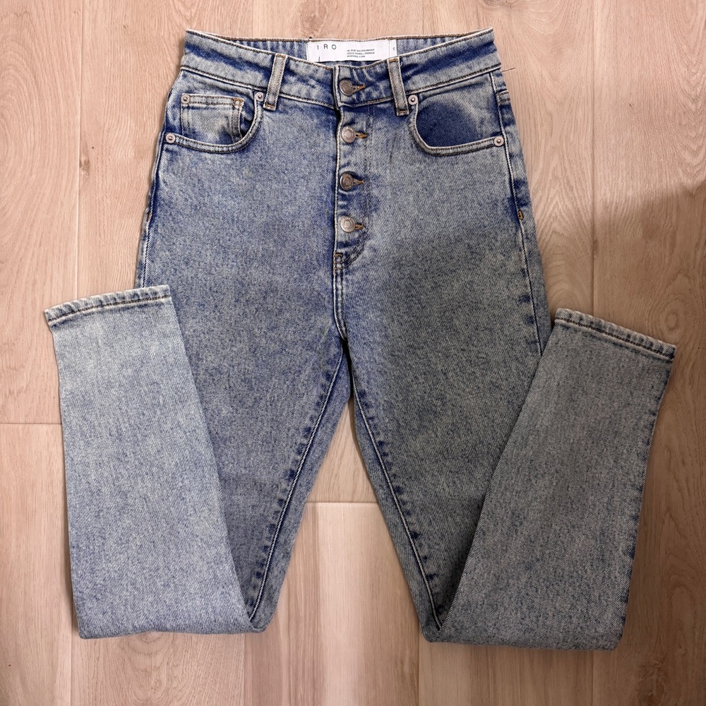 IRO Gaety 19S High Rise Slim Jeans Acid Wash Size 25